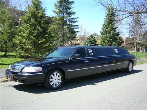 Black stretch limousine