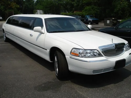 White Lincoln stretch limousine